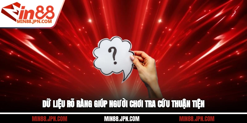 Dữ liệu rõ ràng giúp người chơi tra cứu thuận tiện
