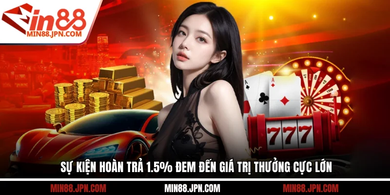 Sự kiện hoàn trả 1.5% đem đến giá trị thưởng cực lớn